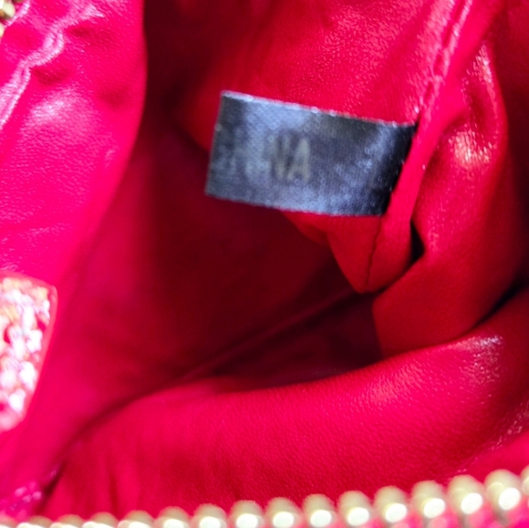 Dooney & Bourke Red Patent Leather Coin Purse with Gold Accents - Picture 10 of 11